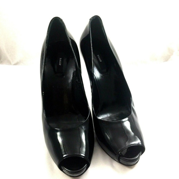 Bally Pump Patent Leather EDDI Black Classic Peep - Picture 4 of 8
